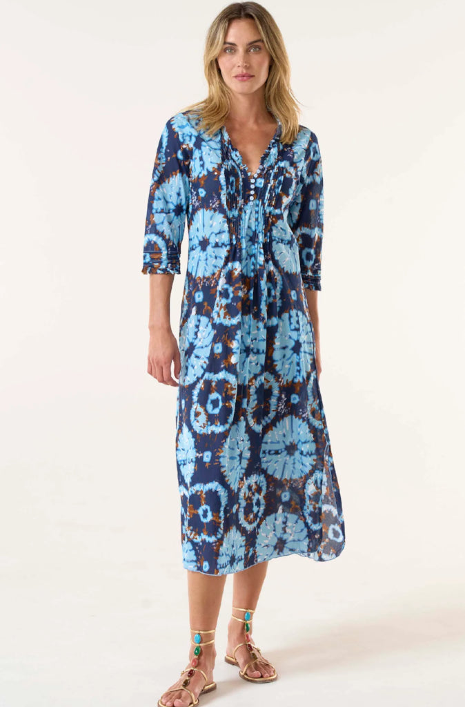 One Season Long Poppy Dress in Camogli Navy – Wild Paisley